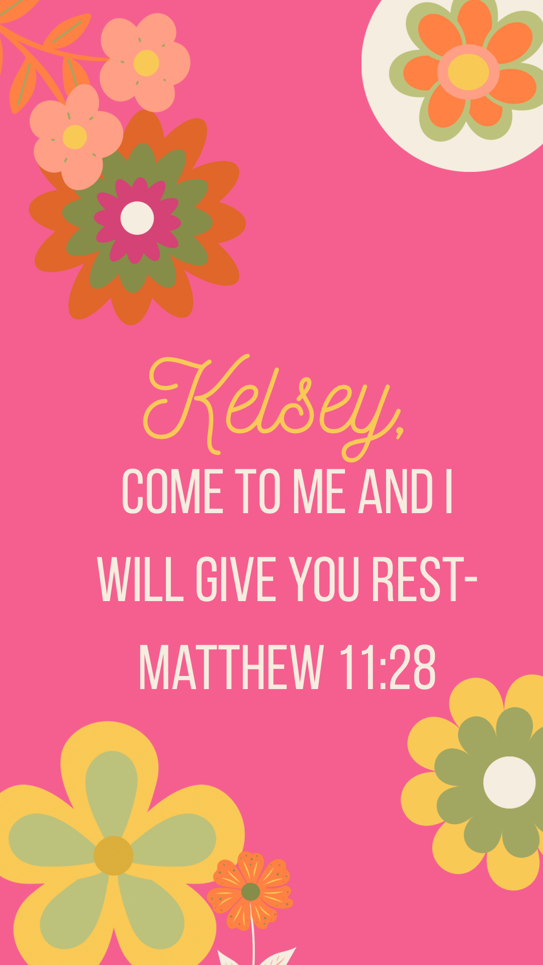 Personalized Bible Verse iPhone Wallpaper | Custom Christian Phone Background | Scripture Lock Screen with Name | Faith Gift for Women