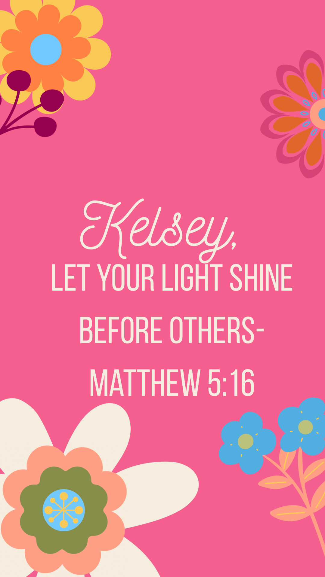 Personalized Bible Verse iPhone Wallpaper | Custom Christian Phone Background | Scripture Lock Screen with Name | Faith Gift for Women