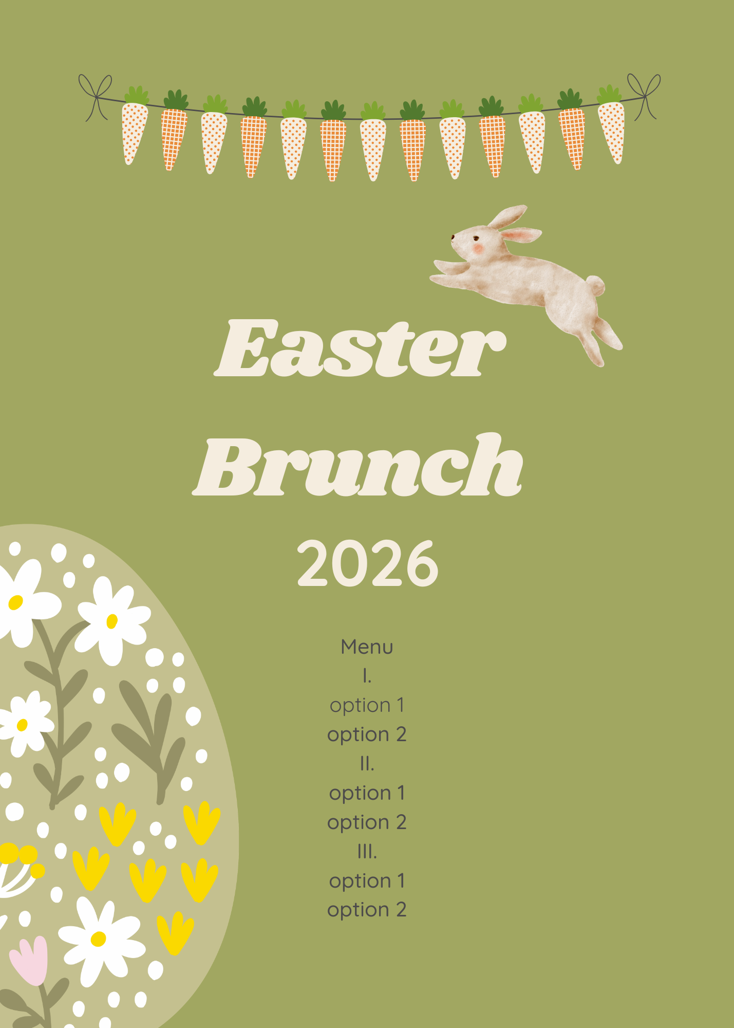 Easter Brunch Menu Template Set | Editable Canva Template | Printable Easter Menu | Spring Hosting Decor | Instant Download