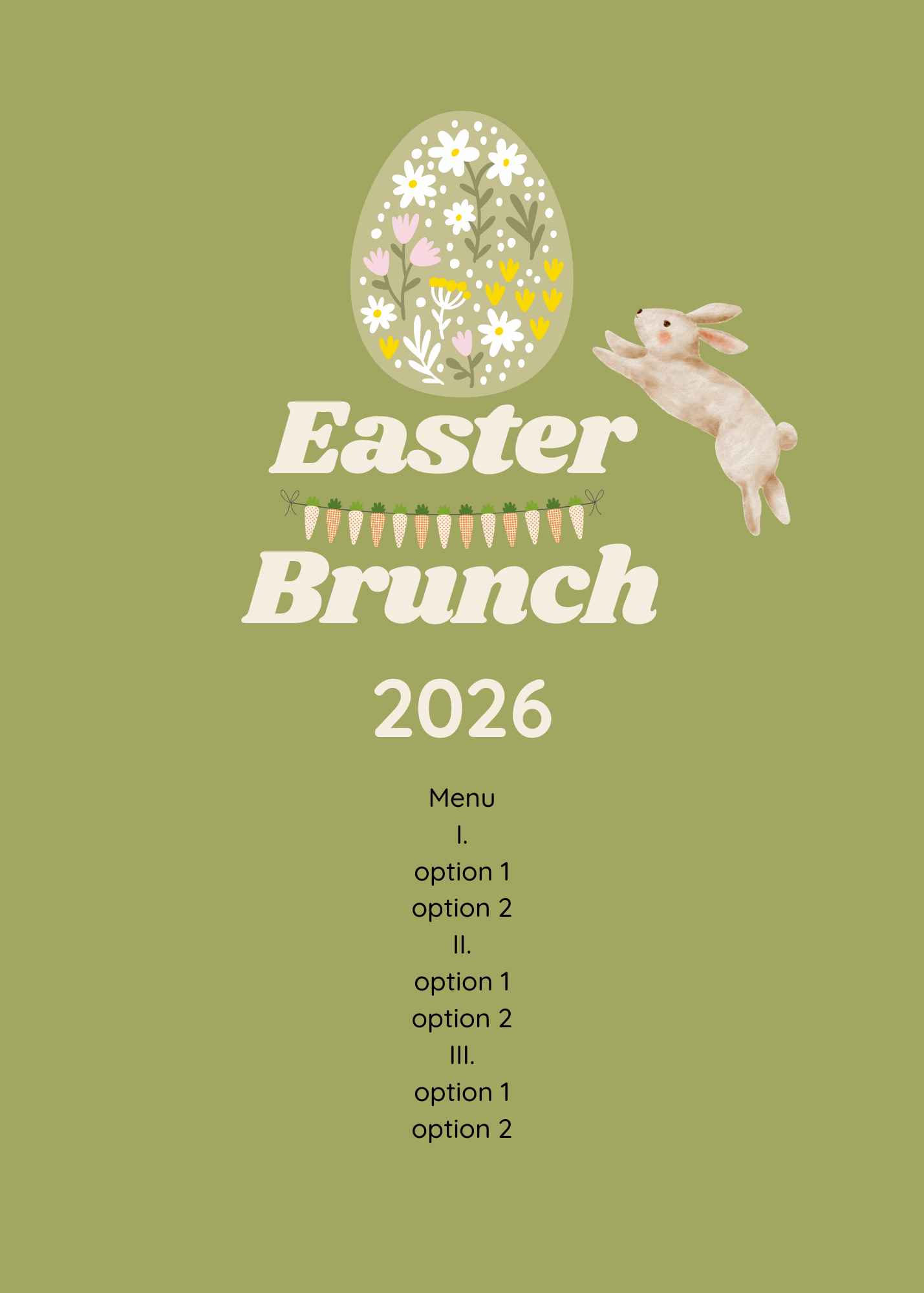 Easter Brunch Menu Template Set | Editable Canva Template | Printable Easter Menu | Spring Hosting Decor | Instant Download