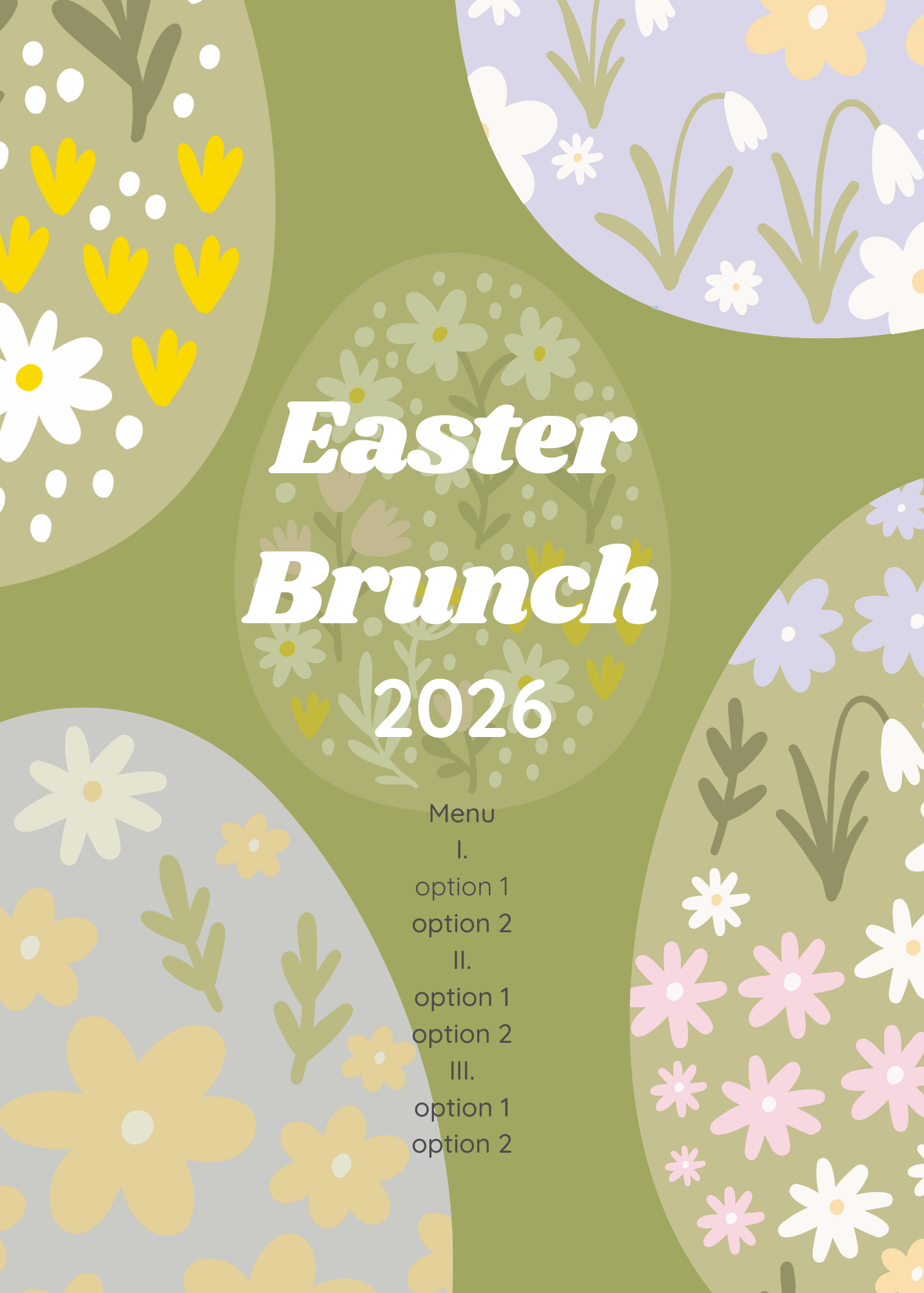 Easter Brunch Menu Template Set | Editable Canva Template | Printable Easter Menu | Spring Hosting Decor | Instant Download