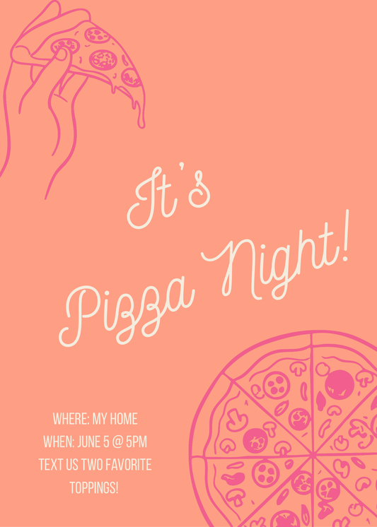 Pizza Night Invitation Template | Printable & Textable Digital Invite for Family & Friends