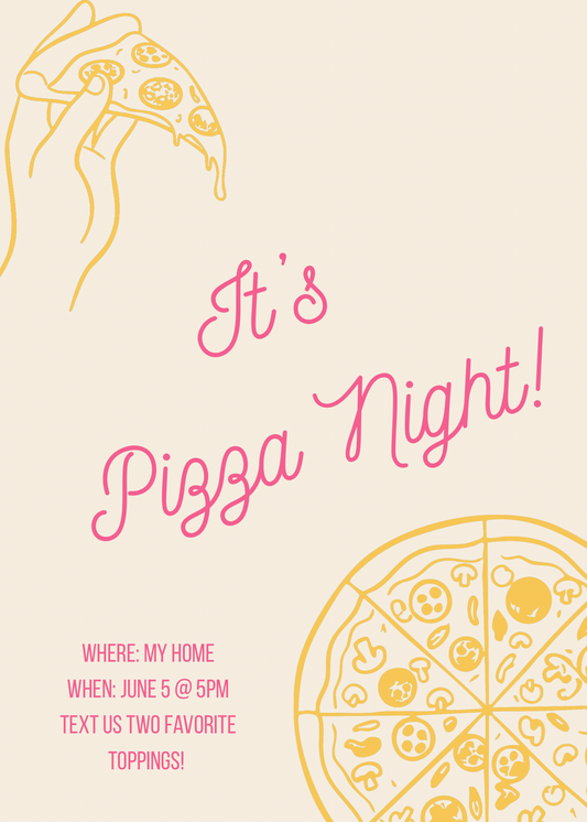 Pizza Night Invitation Template | Printable & Textable Digital Invite for Family & Friends