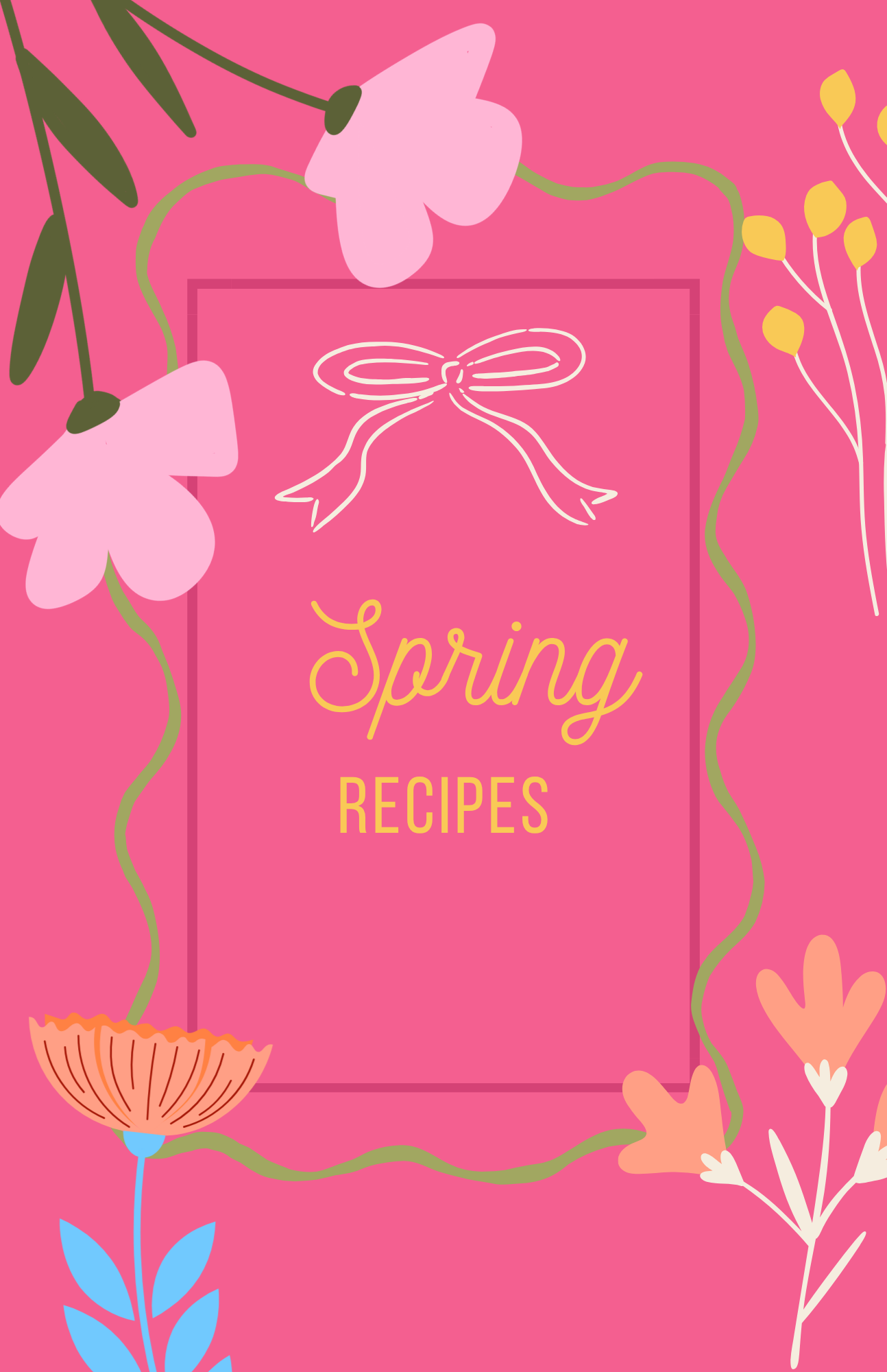 Spring Recipe Book Canva Template | Editable Seasonal Meal Planner & Recipe Organizer