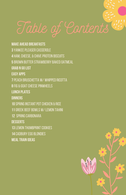 Spring Recipe Book Canva Template | Editable Seasonal Meal Planner & Recipe Organizer